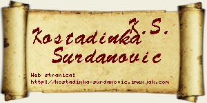 Kostadinka Surdanović vizit kartica